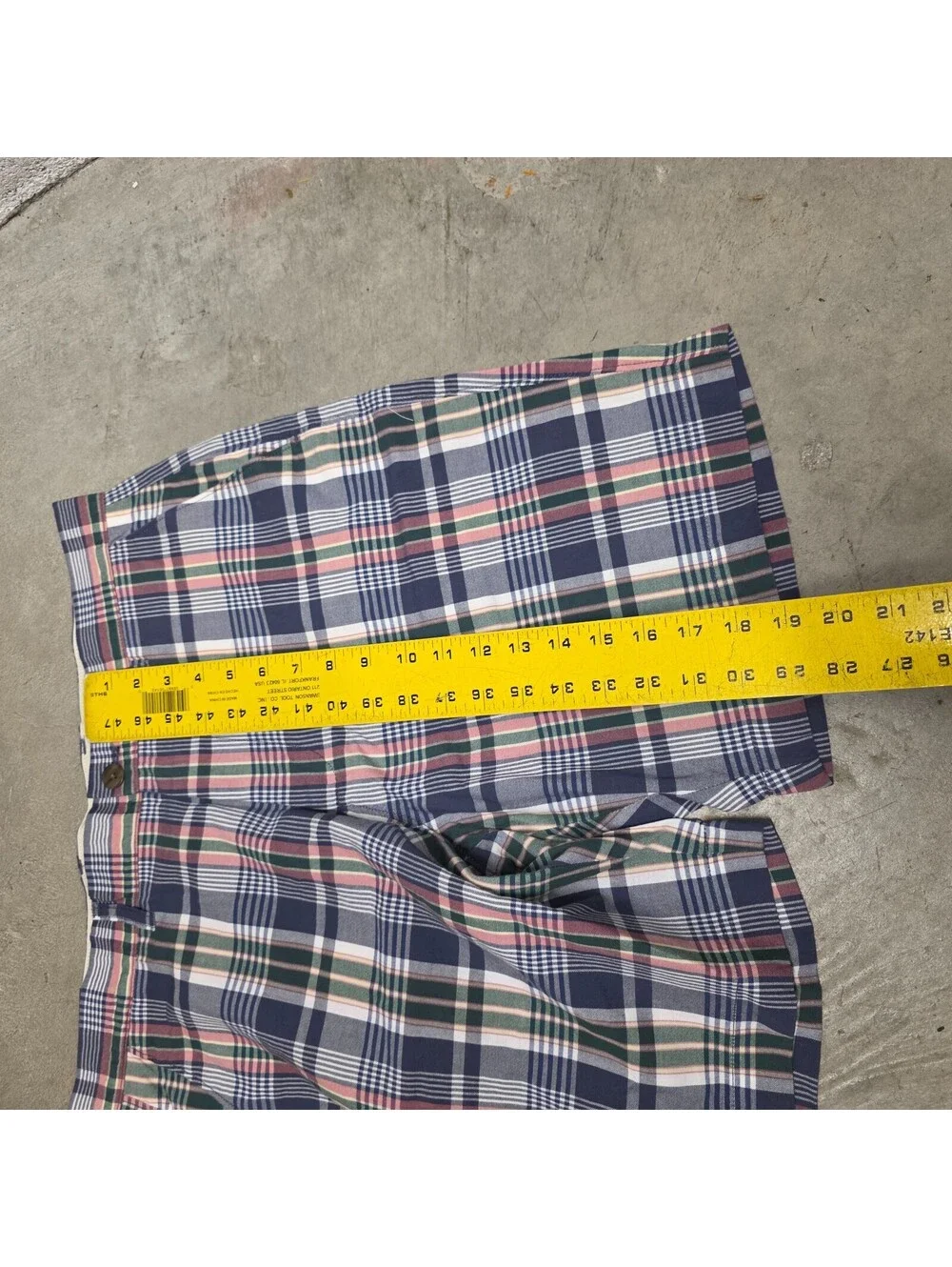 J Crew Shorts Mens 34  Plaid Chino 9 Inseam Cotton Summer Casual madrass